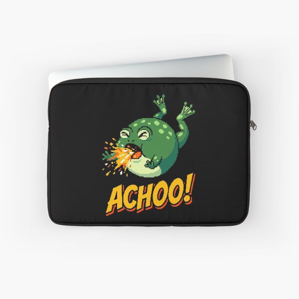 Item preview, ACHOO! Funny Dramatic Sneezing Frog Pixel Art designed and sold by artistastshirt.
