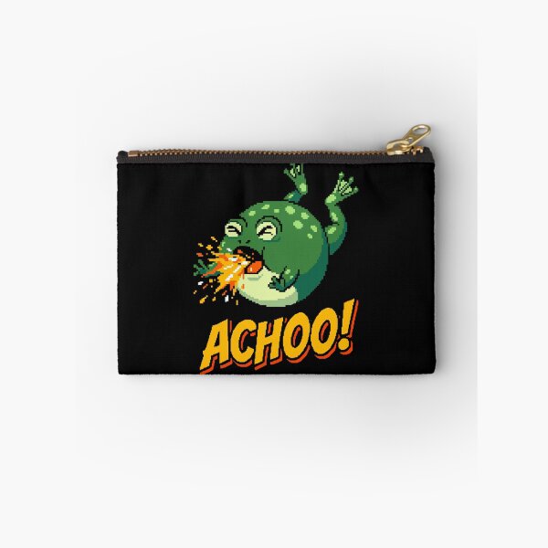 Item preview, ACHOO! Funny Dramatic Sneezing Frog Pixel Art designed and sold by artistastshirt.