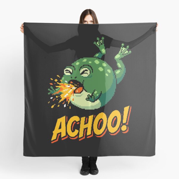 Item preview, ACHOO! Funny Dramatic Sneezing Frog Pixel Art designed and sold by artistastshirt.