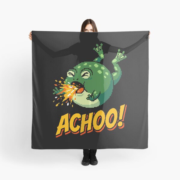 Item preview, ACHOO! Funny Dramatic Sneezing Frog Pixel Art designed and sold by artistastshirt.