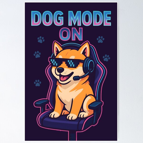 Artikelvorschau, Shiba Inu Gamer-Hund ?? Cartoon-Illustration mit Retro-Flair entworfen und verkauft von PandaTShirtShop.