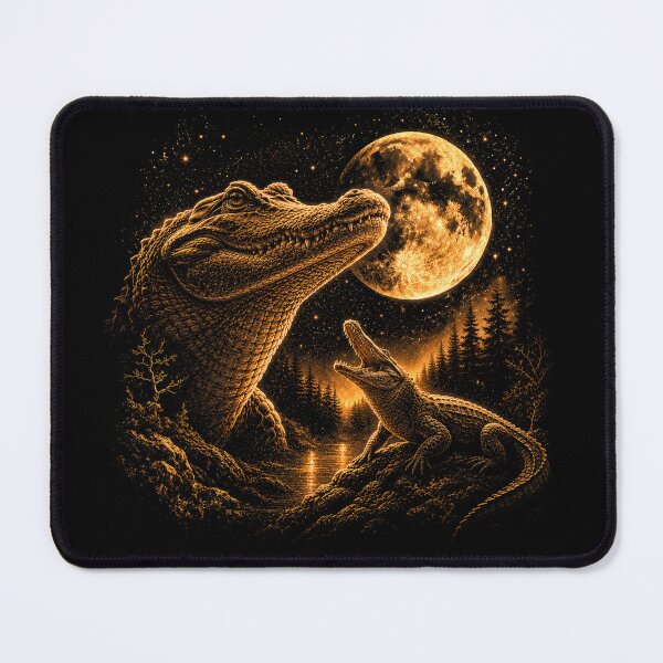 Item preview, Alligator Howling To The Moon Vintage 90s Graphic Crocodile designed and sold by will freed18.