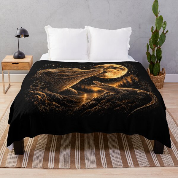Item preview, Alligator Howling To The Moon Vintage 90s Graphic Crocodile designed and sold by will freed18.