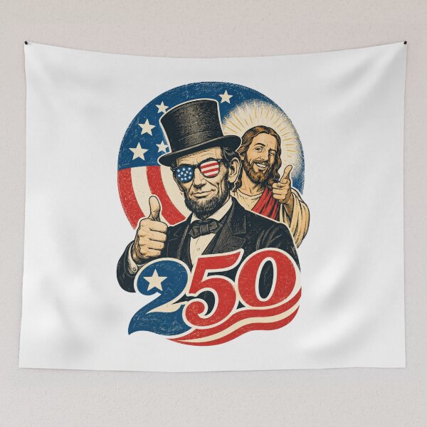 Item preview, Funny America 250th Birthday Abraham Lincoln Christian Patriotic Gift designed and sold by 519xdesign.