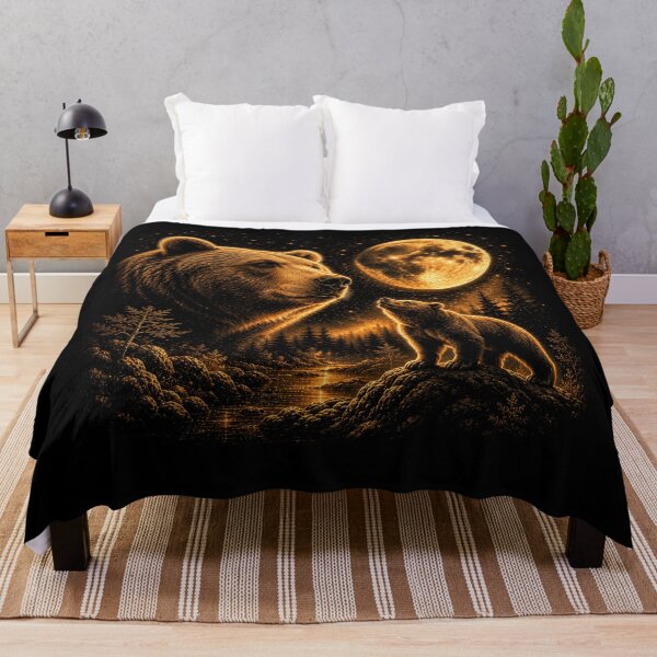 Item preview, Bear Howling To The Moon Vintage 90s Graphic designed and sold by will freed18.