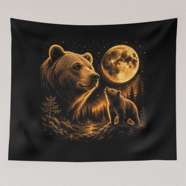 Item preview, Bear Howling To The Moon Vintage 90s Graphic designed and sold by will freed18.