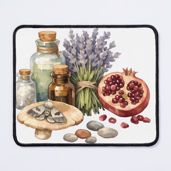 Item preview, Botanist’s Dark Alchemy: Vintage Watercolor Moth & Herbarium Art designed and sold by CosyCush.