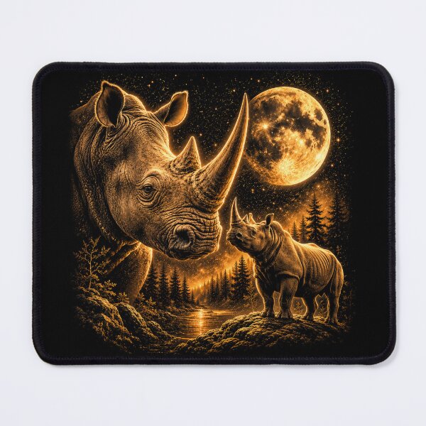 Item preview, Rhinoceros Howling To The Moon Vintage 90s Graphic designed and sold by will freed18.