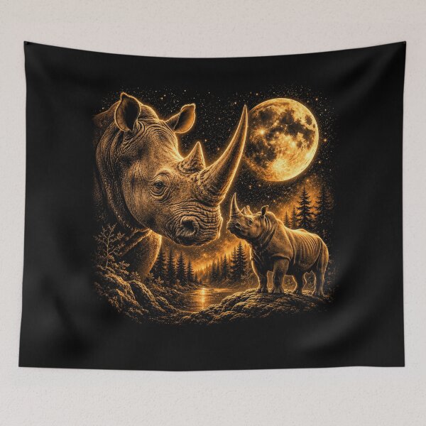 Item preview, Rhinoceros Howling To The Moon Vintage 90s Graphic designed and sold by will freed18.