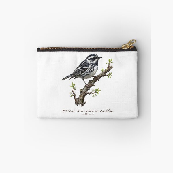 Item preview, Black and White Warbler on Leafy Branch designed and sold by Takeda-art.