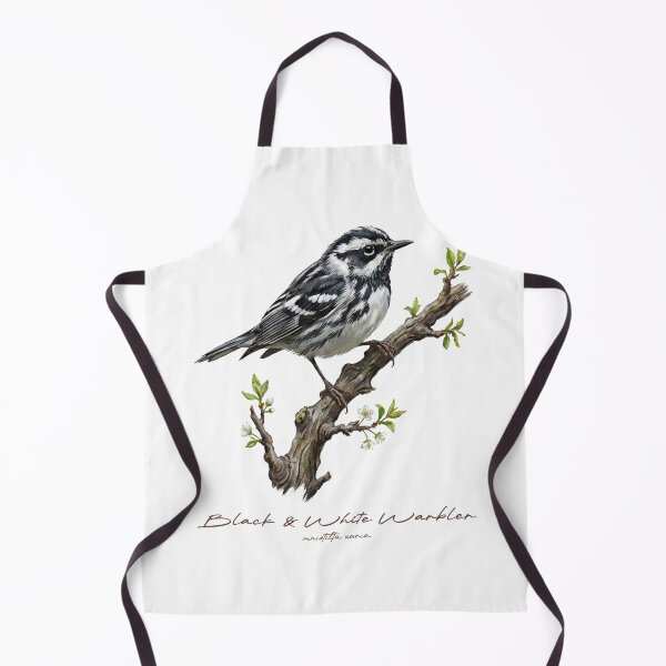 Item preview, Black and White Warbler on Leafy Branch designed and sold by Takeda-art.