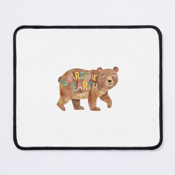 Item preview, Gentle Watercolor Bear "Share The Earth" Art designed and sold by KhanSketches.