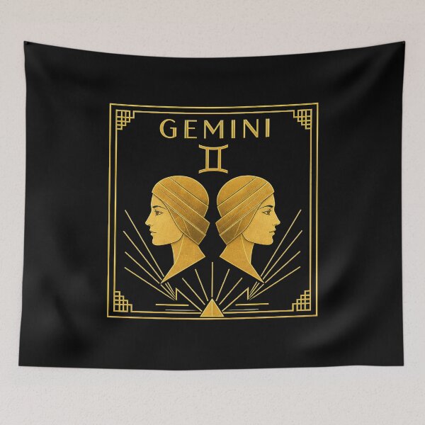 Item preview, GEMINI zodiac sign art deco style designed and sold by CMYKStudio.