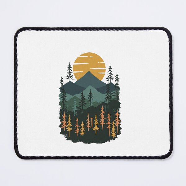 Item preview, Mountain Forest Sunset Layered Pine Tree Art designed and sold by Blurbean.