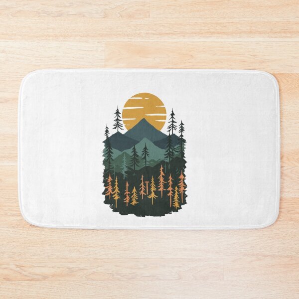 Item preview, Mountain Forest Sunset Layered Pine Tree Art designed and sold by Blurbean.