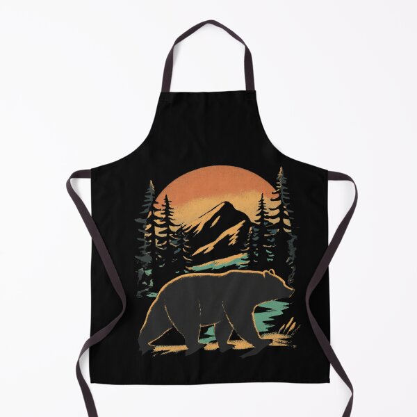Item preview, Bear Mountain Sunset Pine Forest Retro Illustration designed and sold by Blurbean.