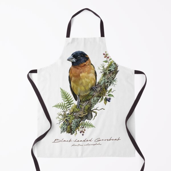 Item preview, Black-headed Grosbeak on Mossy Branch designed and sold by Takeda-art.