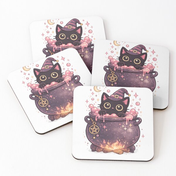 Item preview, Cute Black Cat Cauldron designed and sold by GenesixDesign.