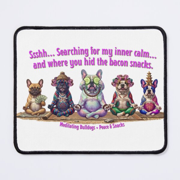Item preview, Meditating bulldogs designed and sold by Rightstudio1.