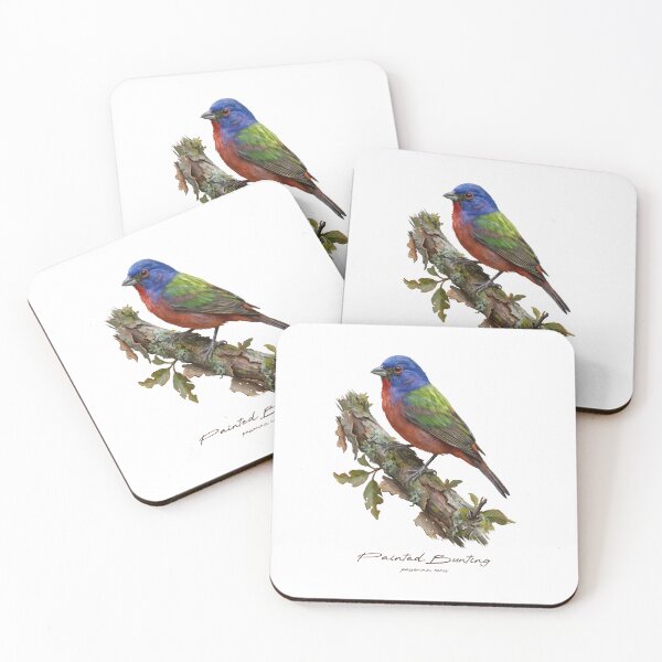 Item preview, Painted Bunting on Rustic Branch designed and sold by Takeda-art.