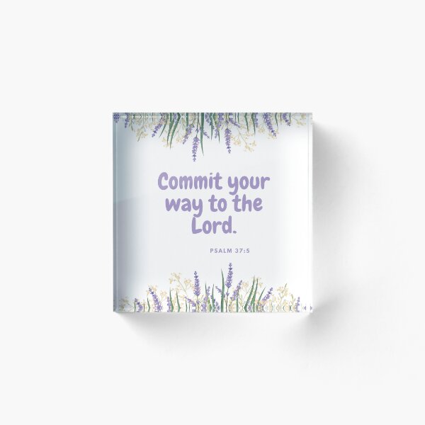 Item preview, Commit Your Way to the Lord Psalm 37:5 Lavender Floral - Christian Design designed and sold by MacheSmith.