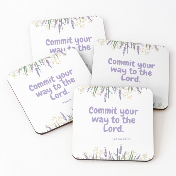 Item preview, Commit Your Way to the Lord Psalm 37:5 Lavender Floral - Christian Design designed and sold by MacheSmith.