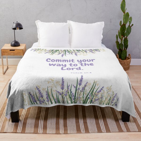 Item preview, Commit Your Way to the Lord Psalm 37:5 Lavender Floral - Christian Design designed and sold by MacheSmith.