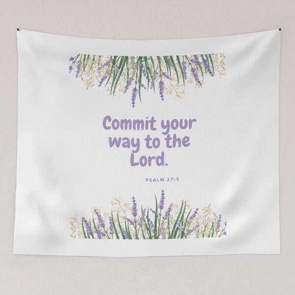 Item preview, Commit Your Way to the Lord Psalm 37:5 Lavender Floral - Christian Design designed and sold by MacheSmith.