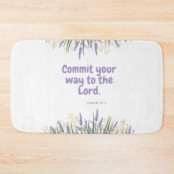 Item preview, Commit Your Way to the Lord Psalm 37:5 Lavender Floral - Christian Design designed and sold by MacheSmith.