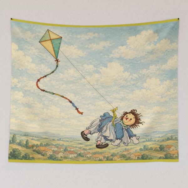 Item preview, Raggedy Ann Vintage Storybook Illustration Flying Kite for Kids designed and sold by RickE.