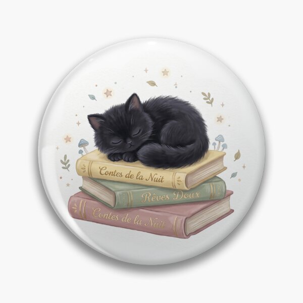 Item preview, Chat Noir Mignon & Livres | Sleeping Kitten Book Lover designed and sold by RiderSpoon.