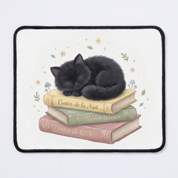 Item preview, Chat Noir Mignon & Livres | Sleeping Kitten Book Lover designed and sold by RiderSpoon.