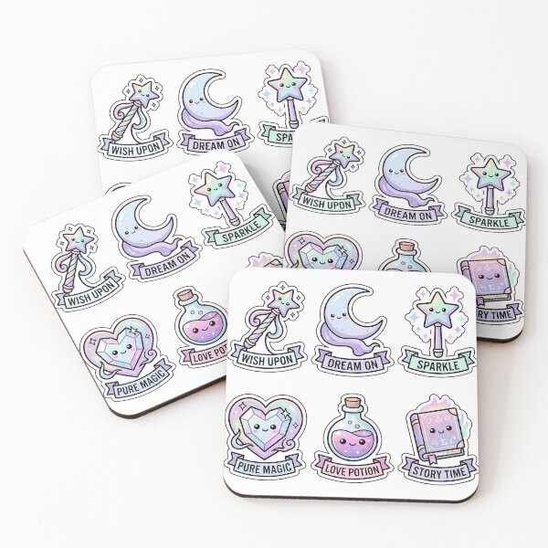 Item preview, Kawaii Magical Girl Sticker Pack - Cute Wand & Star Puns designed and sold by SimpleP.