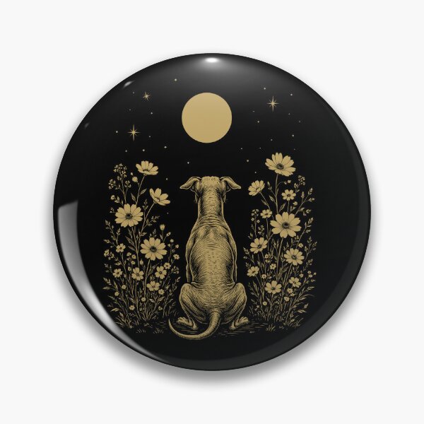 Item preview, American Hairless Terrier Moon Night Flower Minimalist Boho Dog Lover designed and sold by DoodleTortle.