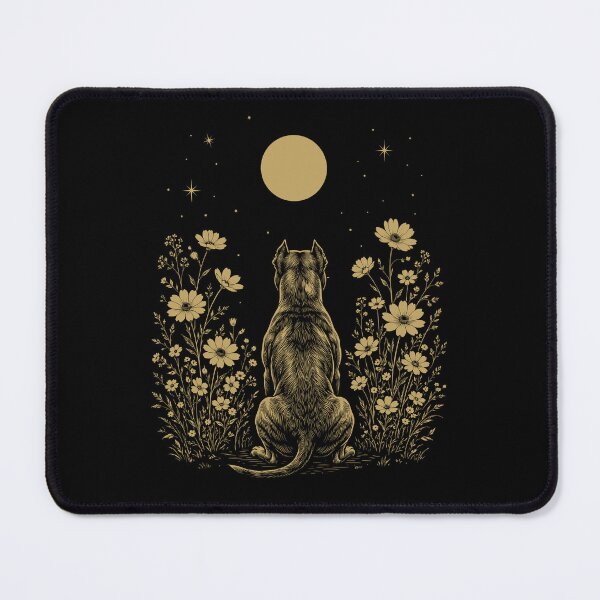Item preview, American Pit Bull Terrier Moon Night Flower Minimalist Boho Dog Lover designed and sold by DoodleTortle.