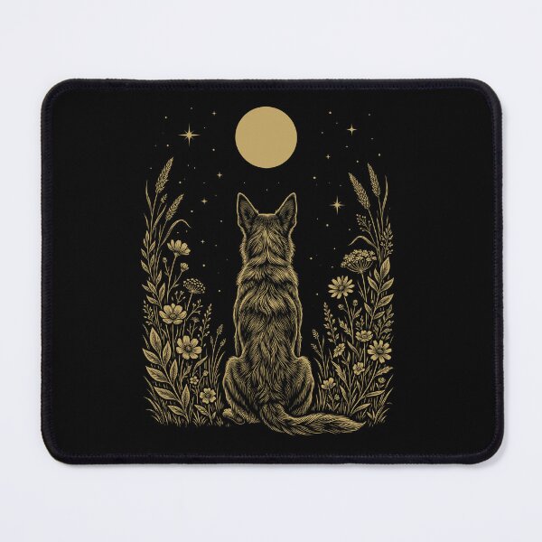 Item preview, Australian Kelpie Moon Night Flower Minimalist Boho Dog Lover designed and sold by DoodleTortle.