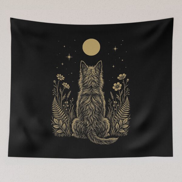 Item preview, Australian Terrier Moon Night Flower Minimalist Boho Dog Lover designed and sold by DoodleTortle.