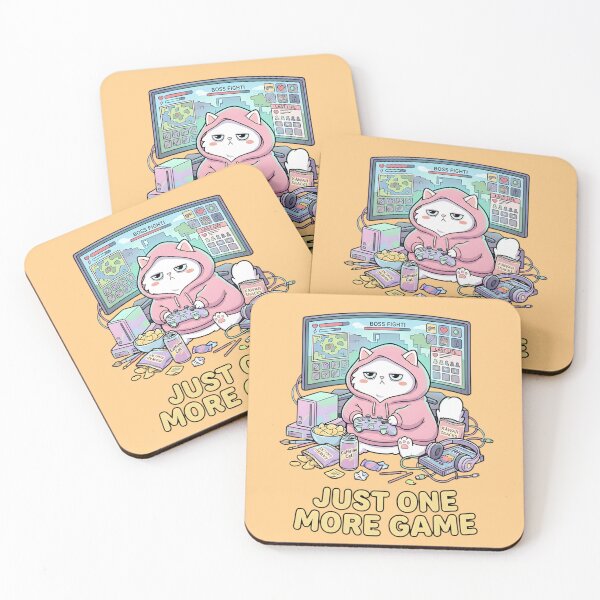 Item preview, Just One More Game - Cozy Gamer Cat designed and sold by Wennity.