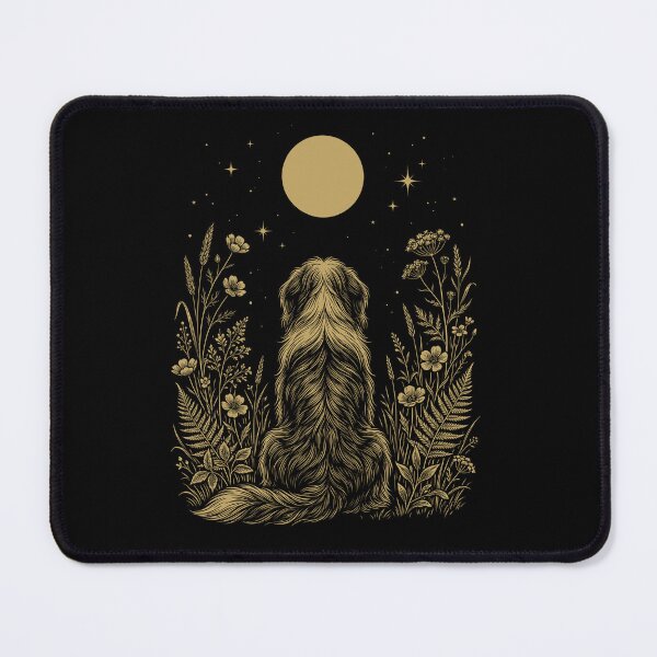 Item preview, Bearded Collie Moon Night Flower Minimalist Boho Dog Lover designed and sold by DoodleTortle.