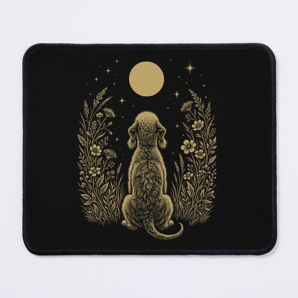 Item preview, Bedlington Terrier Moon Night Flower Minimalist Boho Dog Lover designed and sold by DoodleTortle.