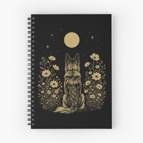 Item preview, Belgian Shepherd Moon Night Flower Minimalist Boho Dog Lover designed and sold by DoodleTortle.