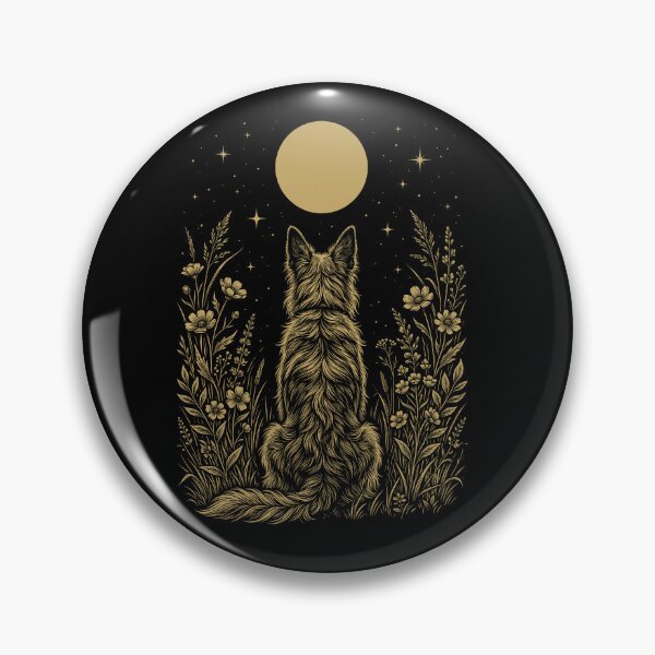 Item preview, Berger Picard Moon Night Flower Minimalist Boho Dog Lover designed and sold by DoodleTortle.