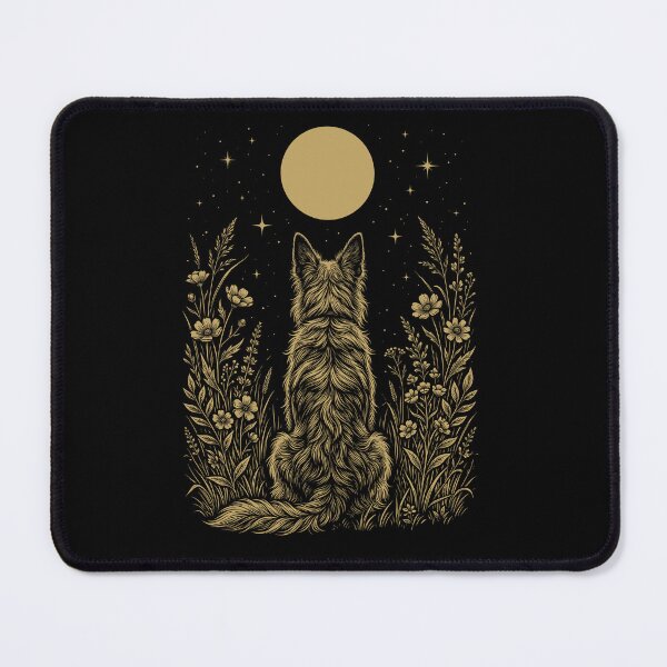 Item preview, Berger Picard Moon Night Flower Minimalist Boho Dog Lover designed and sold by DoodleTortle.