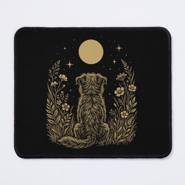 Item preview, Black and Tan Coonhound Moon Night Flower Minimalist Boho Dog Lover designed and sold by DoodleTortle.