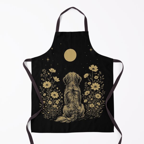 Item preview, Terrier ruso negro, noche de luna, flor, minimalista, boho, amante de los perros designed and sold by DoodleTortle.