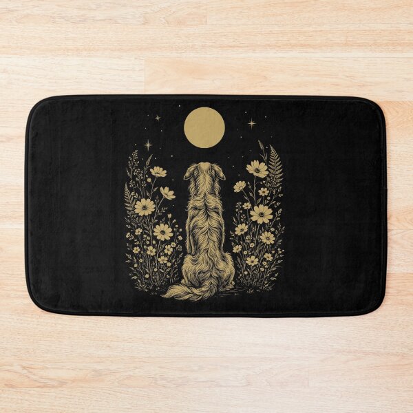 Item preview, Borzoi Moon Night Flower Minimalist Boho Dog Lover designed and sold by DoodleTortle.