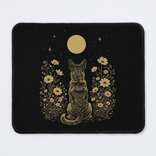 Item preview, Carolina Dog Moon Night Flower Minimalist Boho Dog Lover designed and sold by DoodleTortle.