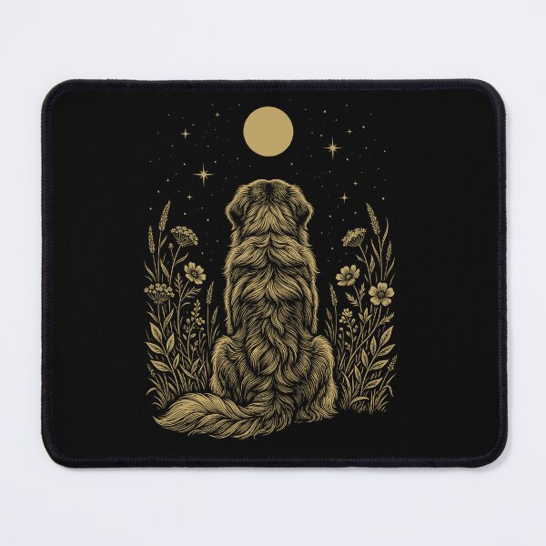 Item preview, Caucasian Shepherd Dog Moon Night Flower Minimalist Boho Dog Lover designed and sold by DoodleTortle.
