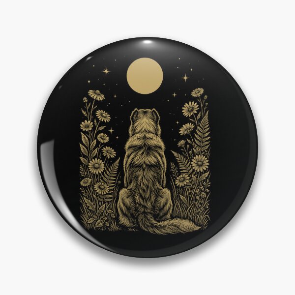 Item preview, Central Asian Shepherd Dog Moon Night Flower Minimalist Boho Dog Lover designed and sold by DoodleTortle.
