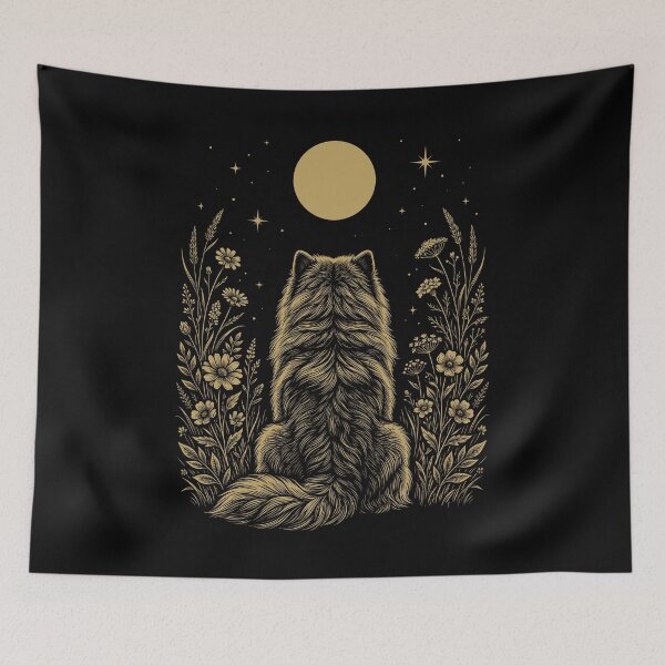 Item preview, Chow Chow Moon Night Flower Minimalist Boho Dog Lover designed and sold by DoodleTortle.